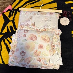 Floral Comforter Set - Cream and Pink
